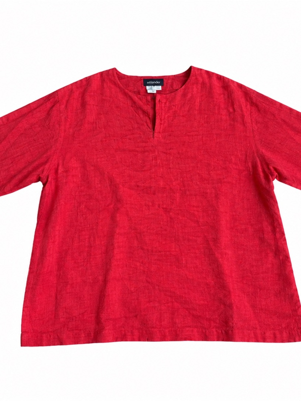 Eskandar Red Linen Oversized Tunic Top Size 0 Small